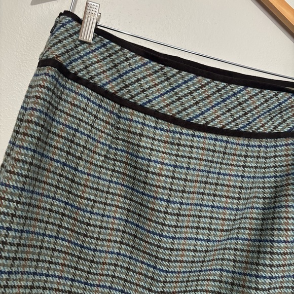 Outback Red Wool Mini Skirt - Blue & Green Tweed - Picture 6 of 10
